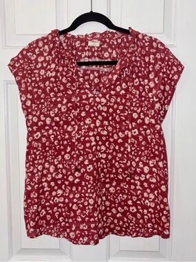 Matilda Jane Good Hart Edgewater Flutter Sleeve Printed Lightweight Top Size S